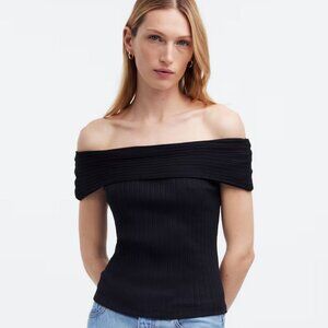NWT Madewell Ribbed Off-the-Shoulder Top